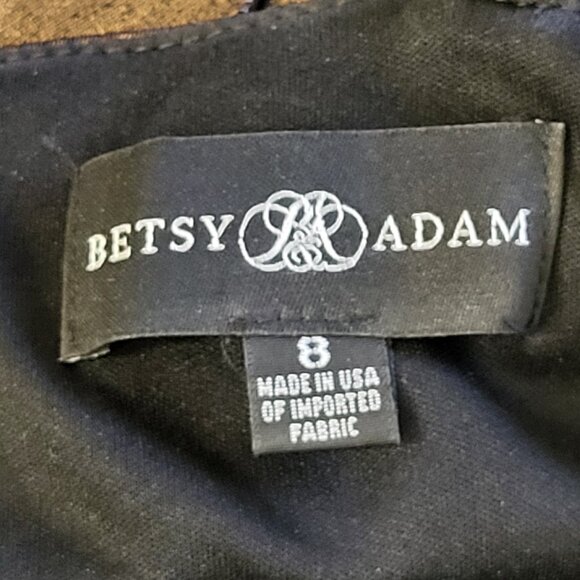 Betsy Adam metallic copper ruched gown. Size 8 - Picture 7 of 7